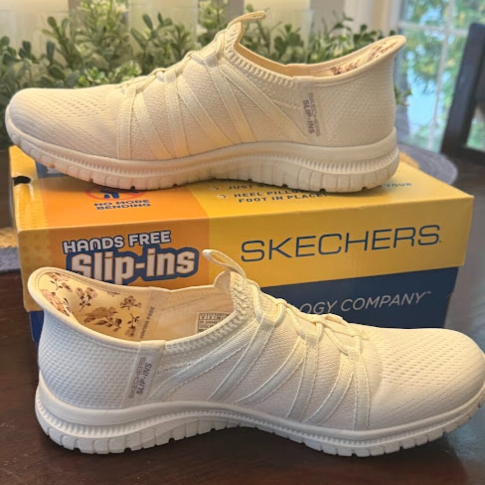 Skechers Slip Ons Washable Women’s Sneakers w/ Air Cooled Memory Foam in Natural - Picture 5 of 9